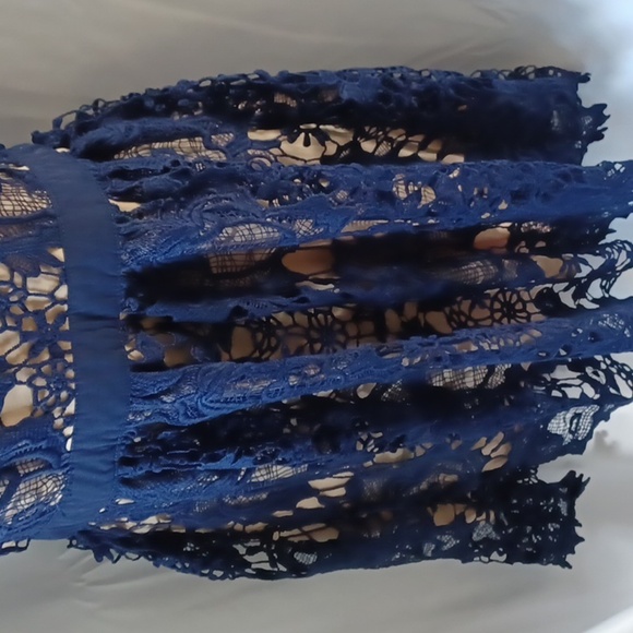 FRANCESCA'S Navy Blue Lace Dress S - Picture 3 of 9